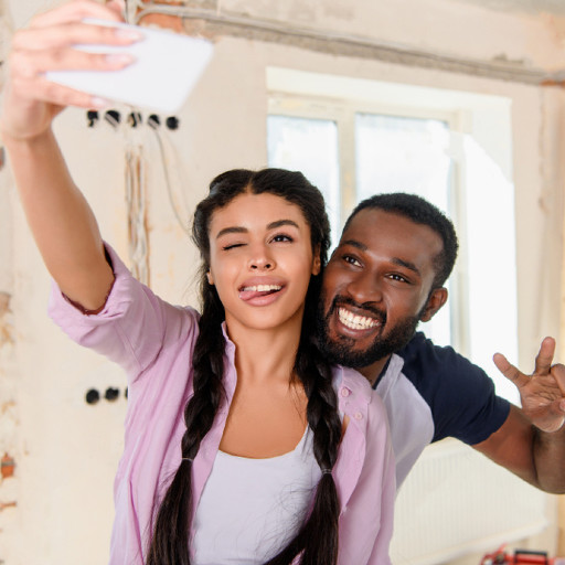 Couple taking a selfie